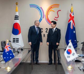 Australian Prime Minister Anthony Albanese and South Korean President Lee Jae Myung met on the sidelines of APEC meetings in Gyeongju, South Korea, October 2025.