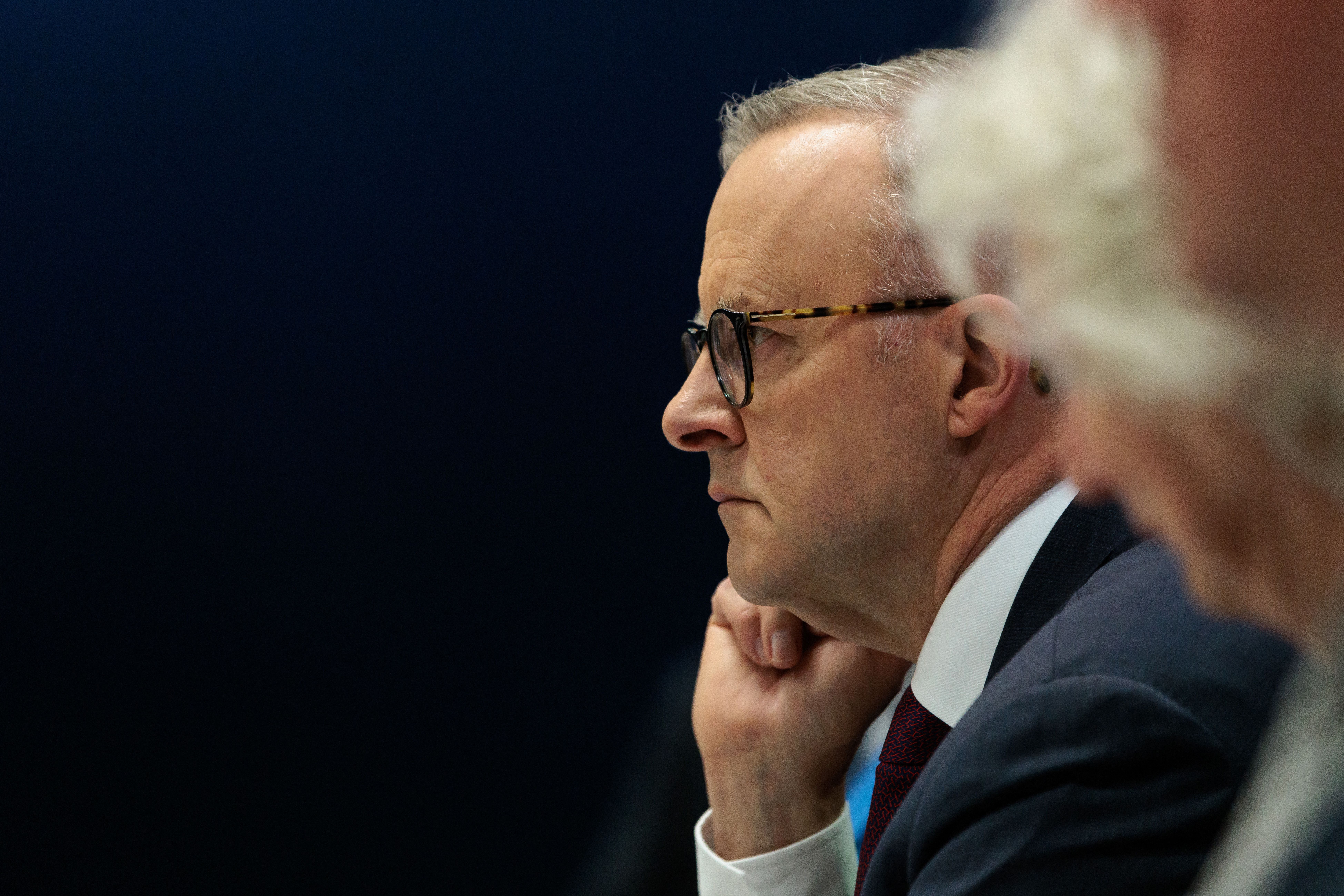 Side profile of Australian PM Anthony Albanese