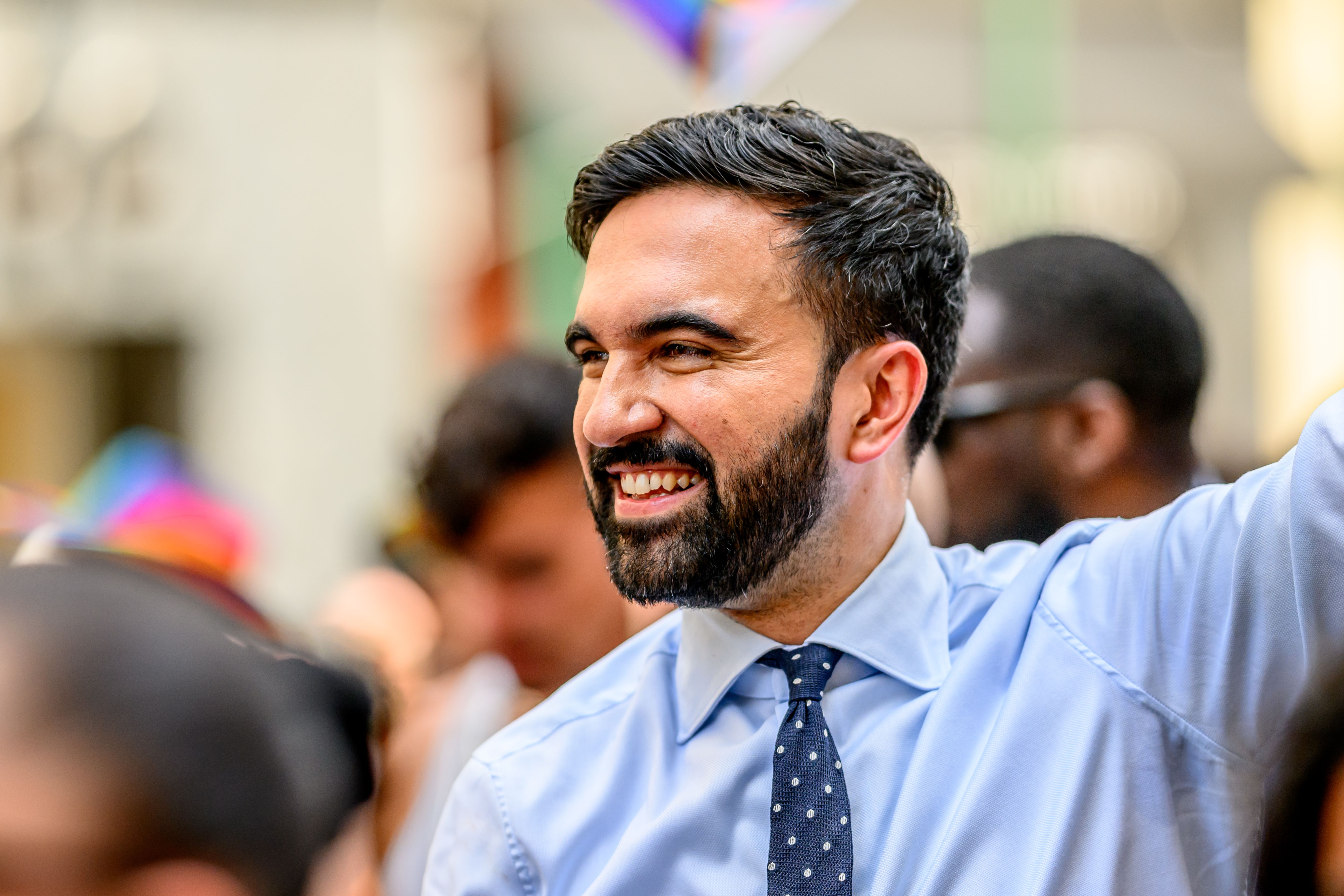 New York City mayoral candidate Zohran Mamdani attends the 2025 New York City Pride March on June 29, 2025 