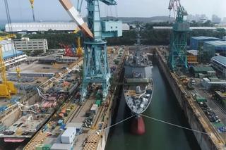 Counstruction of South Korean KDX III Batch II destroyer ROKS Jeongjo the Great by HD Hyundai Heavy Industries.