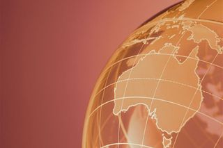 Globe focused on map of Australia