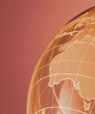 Globe focused on map of Australia