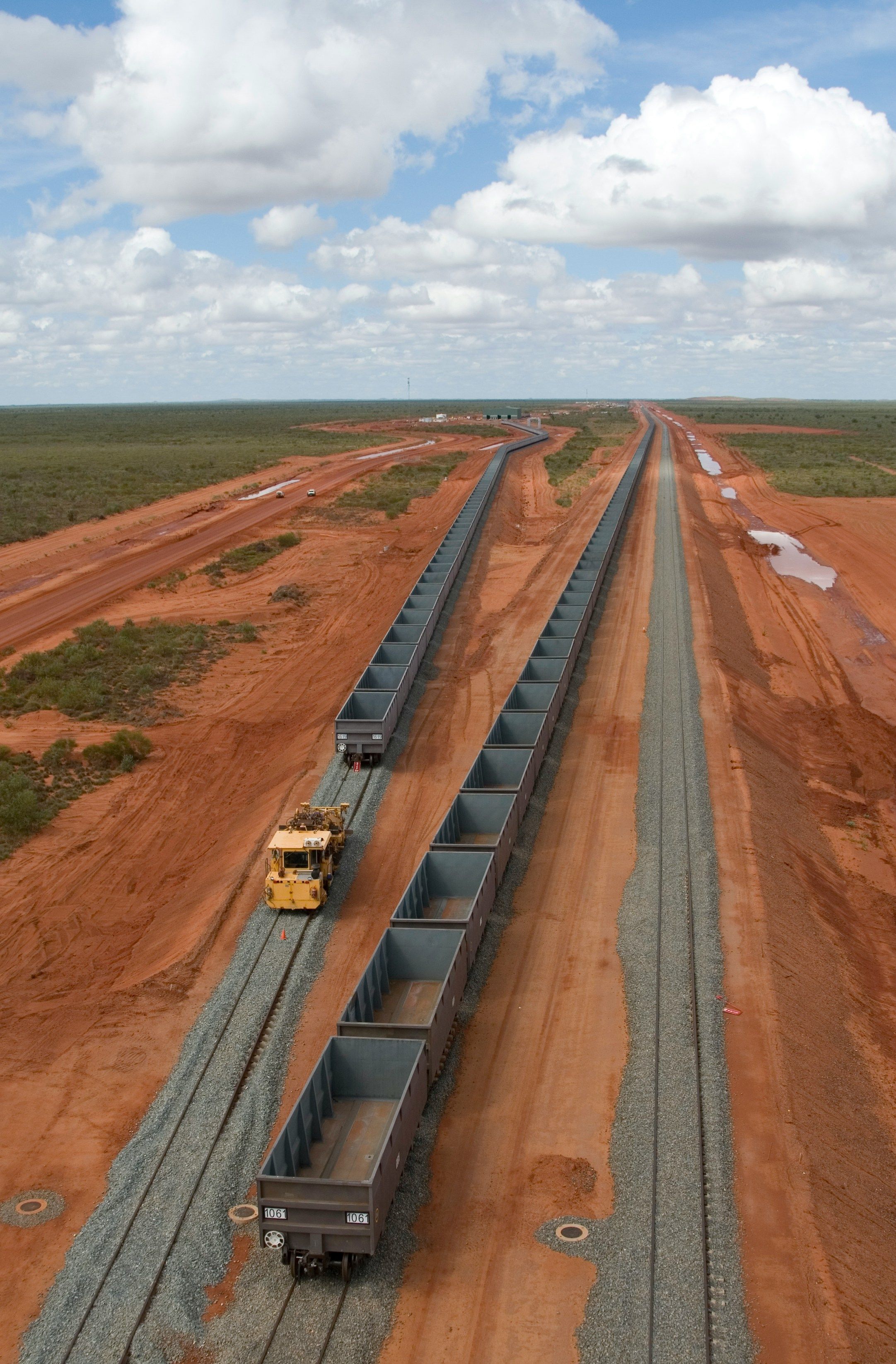 Train carriages used on the mines at Port Hedland, Western Australia