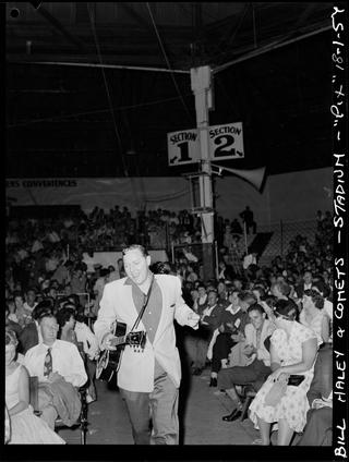 Bill Haley performing with the Comets at Sydney Stadium, January 1957 