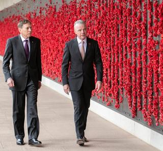 General David Petraeus at the Australian War Memorial, Canberra with AWM Director, The Honourable Brendan Nelson in 2019