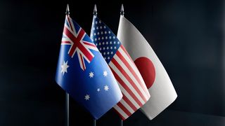 Australia, US and Japan flags