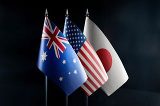 Australia, US and Japan flags