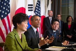 President Park Geun-hye, President Barack Obama and Prime Minister Shinzo Abe