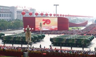 A formation of Dongfeng-41 intercontinental strategic nuclear missiles take part in a military parade celebrating the 70th anniversary of the founding of the People’s Republic of China in Beijing, October 2019.