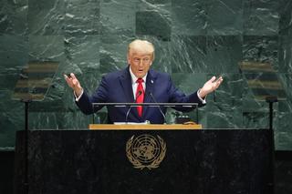 US President Donald Trump speaks during the United Nations General Assembly (UNGA) at the United Nations headquarters on September 23, 2025 in New York City