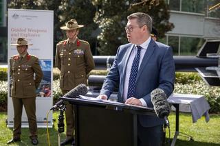 Minister for Defence Industry and Capability Delivery, the Hon Pat Conroy MP, announcing an agreement to build solid rocket motors in Australia.