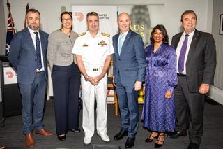 Professor Peter Dean, Kate Louis, Vice Admiral Jonathan Mead AO RAN, Spencer Cox, Dr Lavina Lee and Ian Irving