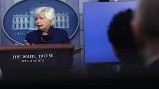 US Secretary of the Treasury Janet Yellen speaks during a daily news briefing at the White House
