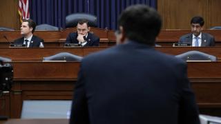 Representative Mike Gallagher, chairman of the House Select Committee on the Strategic Competition Between the United States and the Chinese Communist Party, at a hearing in Washington, DC, February 2023