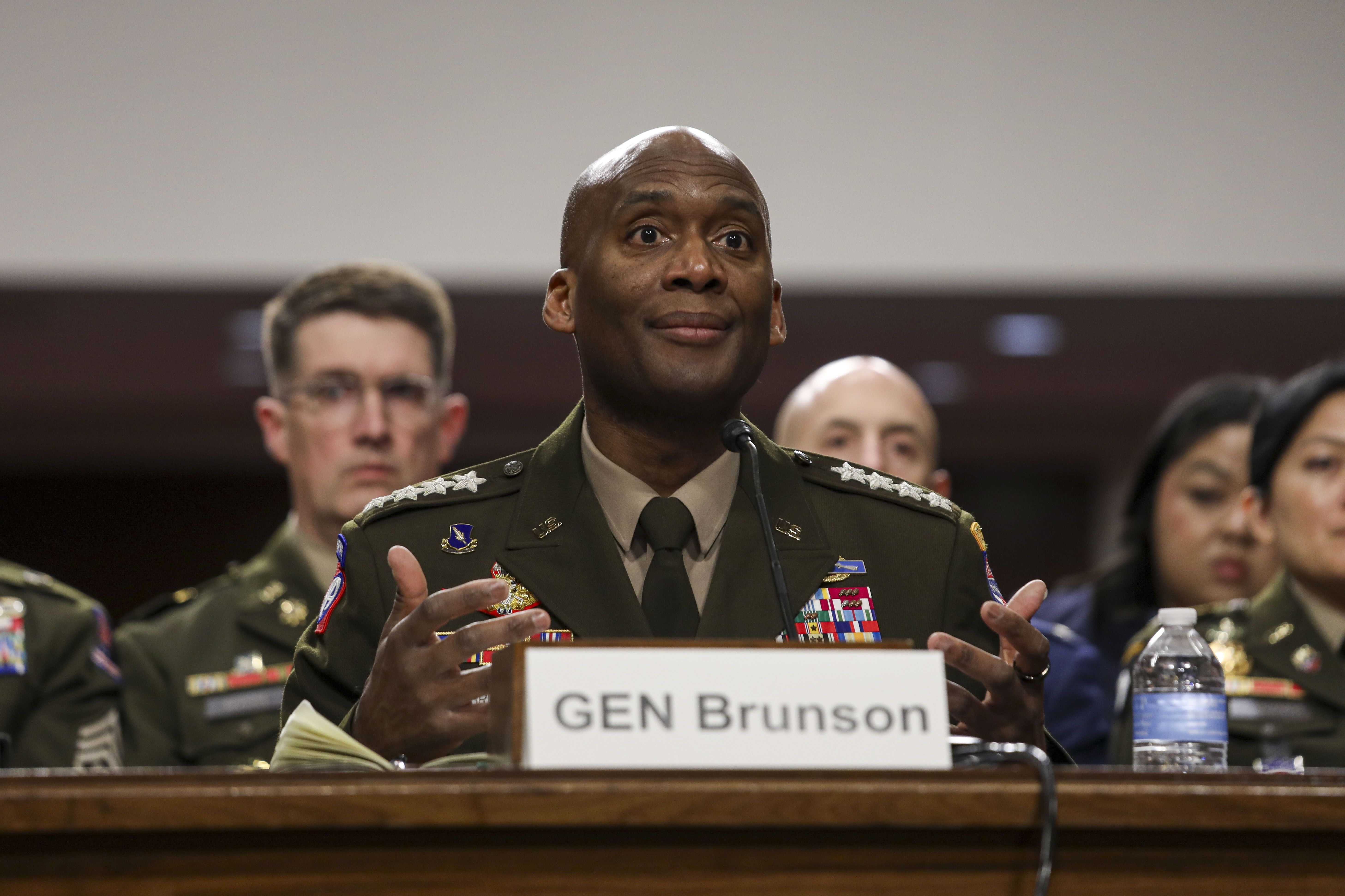 U.S. Army Gen. Xavier Brunson, commander of United Nations Command, Combined Forces Command, and U.S. Forces Korea, testifies before the Senate Armed Services Committee in Washington, D.C., April 21, 2026. Brunson addressed the committee to provide an update on the current posture, operational readiness, and security environment on the Korean Peninsula.