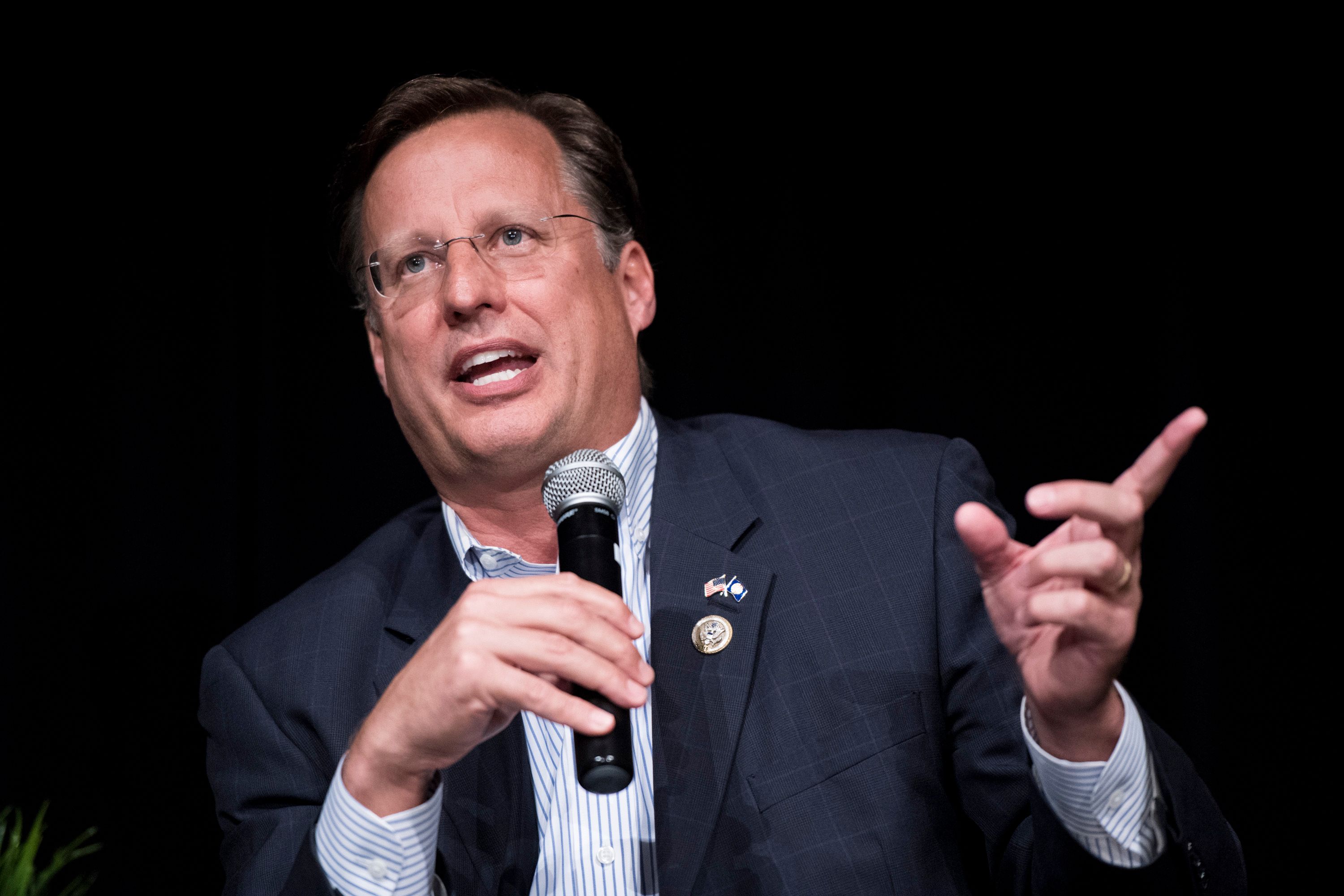 Rep. Dave Brat, R-Va., holds his town hall meeting in Midlothian, Virginia, on Tuesday, May 9, 2017. 