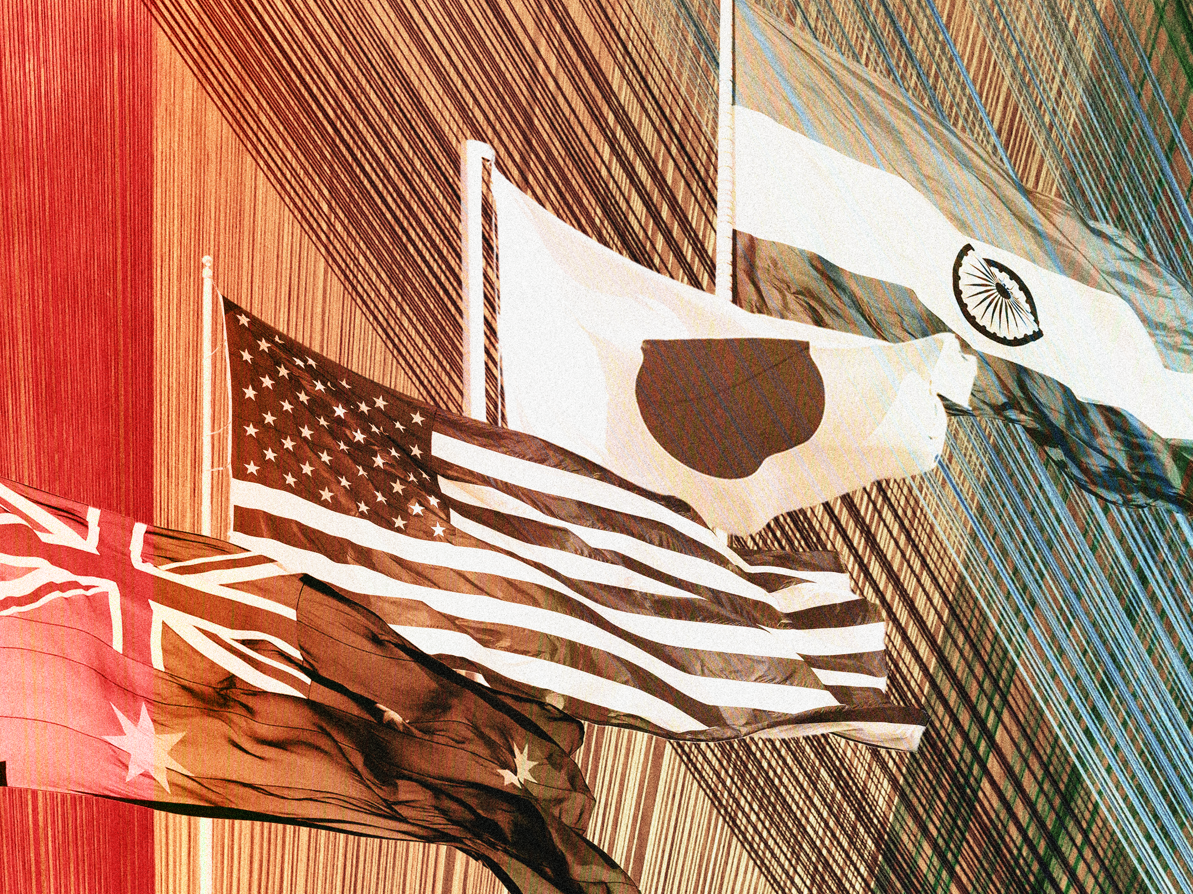 Quad flags (Australia, US, Japan, India)