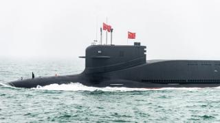 A Type 094 ballistic missile submarine takes part in a military parade marking the 70th anniversary of the founding of China’s Navy, April 2019