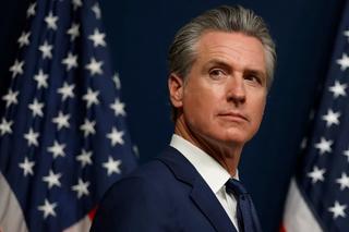 California Gov. Gavin Newsom looks on during a bill signing event related to redrawing the state’s congressional maps on August 21, 2025 in Sacramento, California