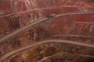 mining vehicle in a mine