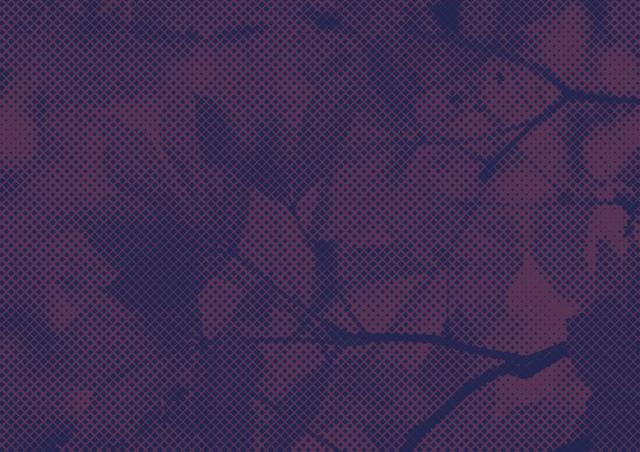 Motif de feuilles de marronnier en trame violette