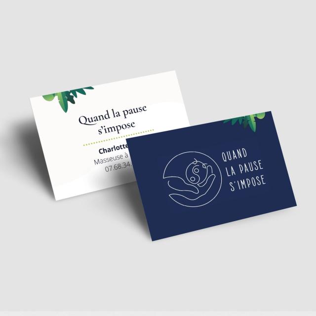 Cartes de visite recto verso de Quand la pause s'impose