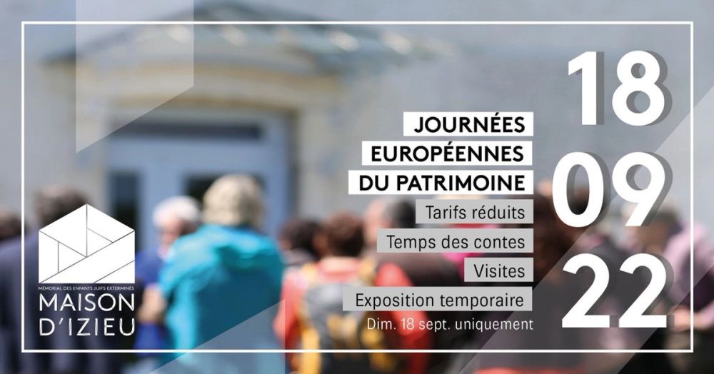 Visuel de la Maison d'Izieu pour les Journées européennes du patrimoine du 18 septembre 2022