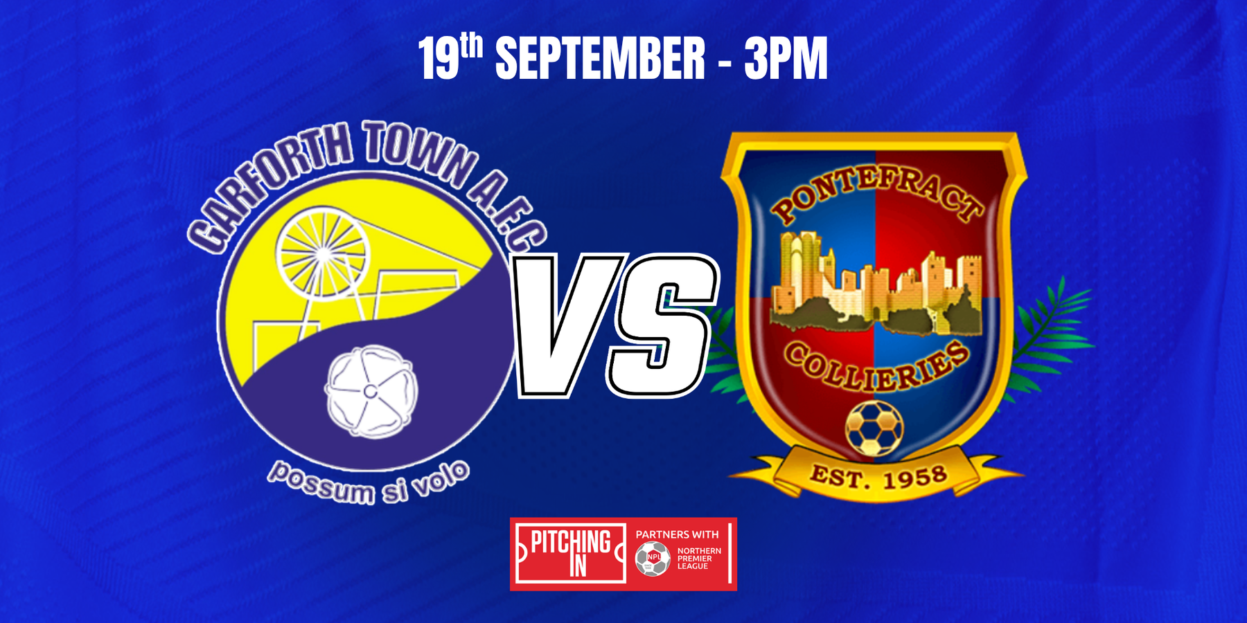Next match - home to Pontefract (19/09)