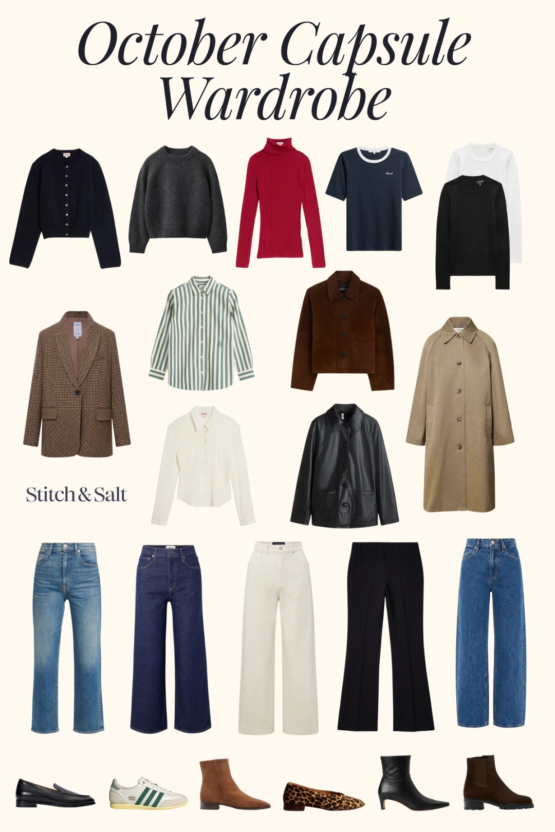 Parisian inspired fall capsule wardrobe with 20 items