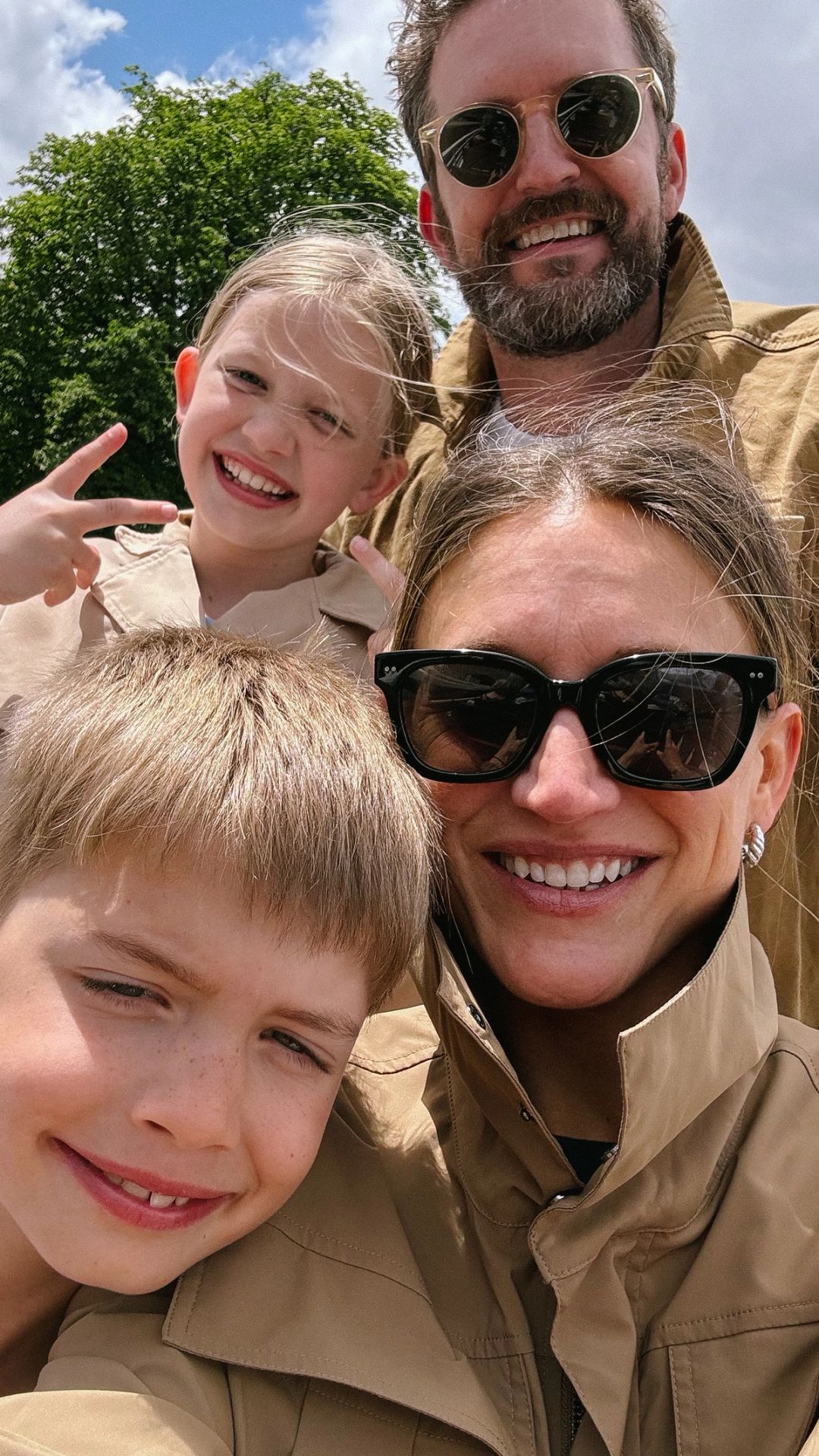 family selfie on Seine river boat tour