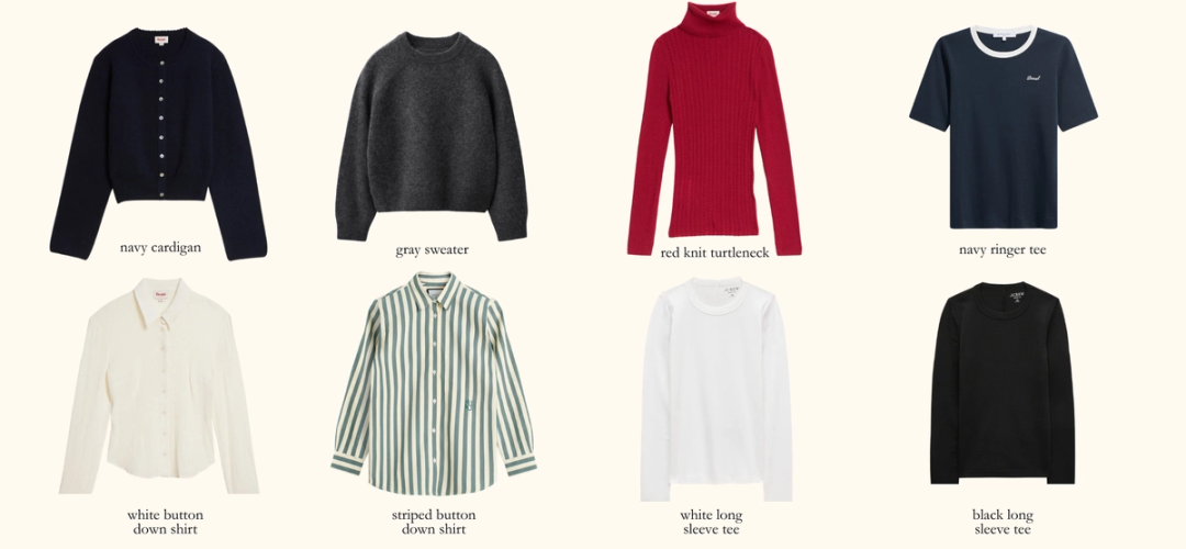 tops in my Parisian inspired fall capsule wardrobe
