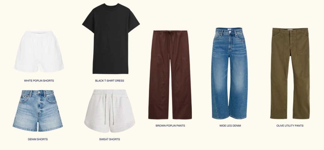 Bottoms in my August Capsule Wardrobe