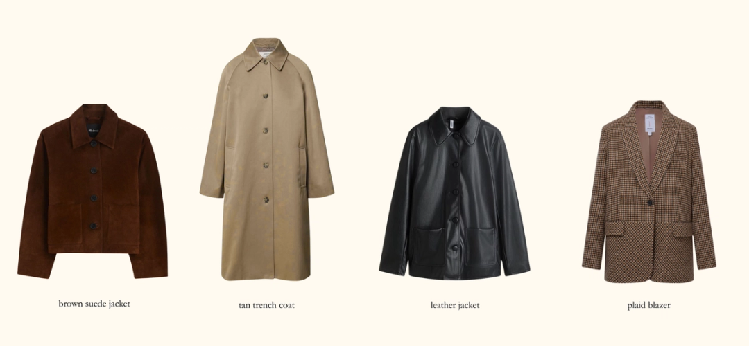 jackets in my Parisian inspired fall capsule wardrobe