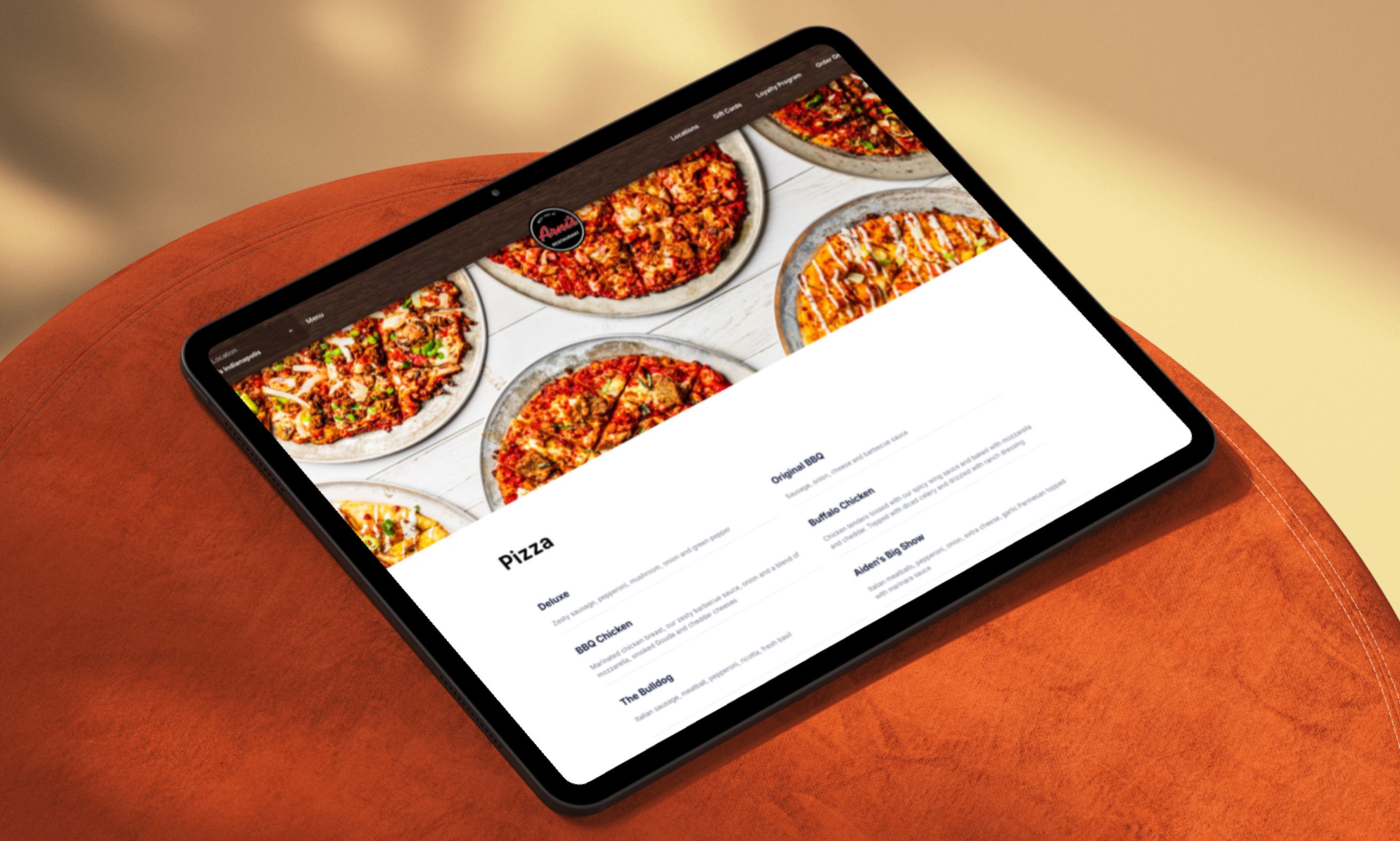 A responsive website design displayed across devices during a web design and development review
