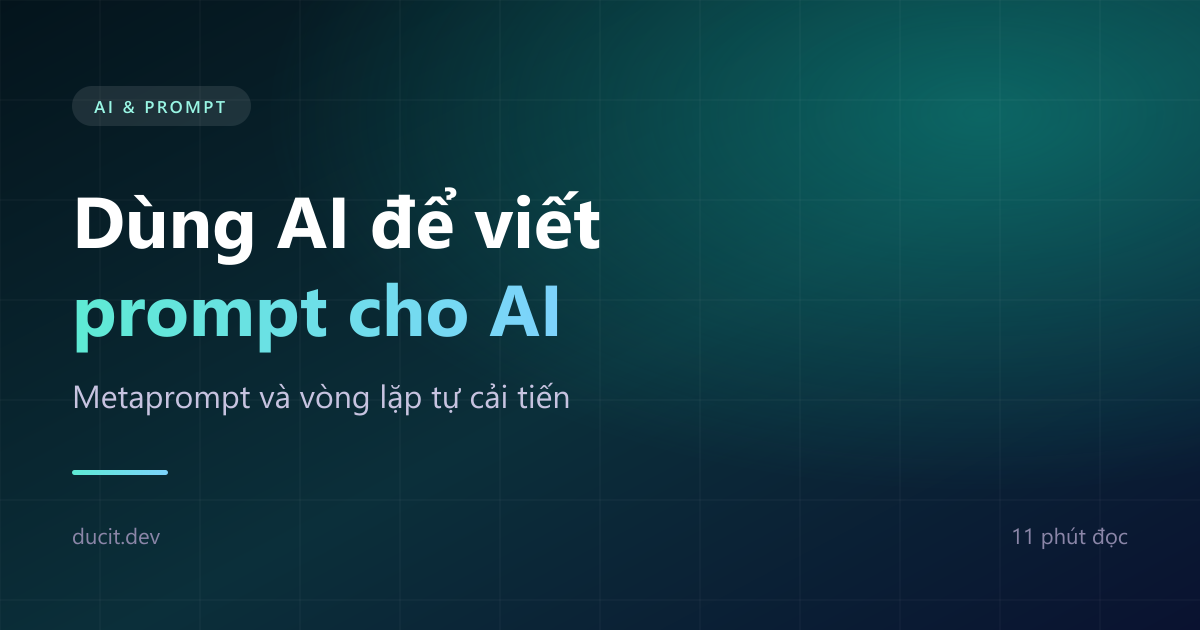 Ảnh bìa bài viết dùng AI để viết prompt cho AI với kỹ thuật metaprompt