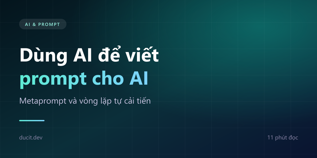Ảnh bìa bài viết dùng AI để viết prompt cho AI với kỹ thuật metaprompt