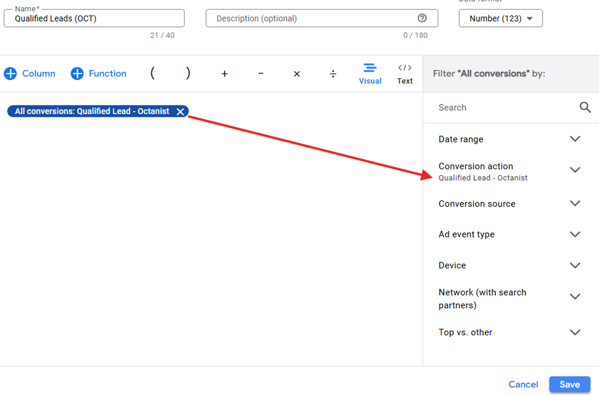 Google Ads Custom Columns All Conversions Qualified Leads