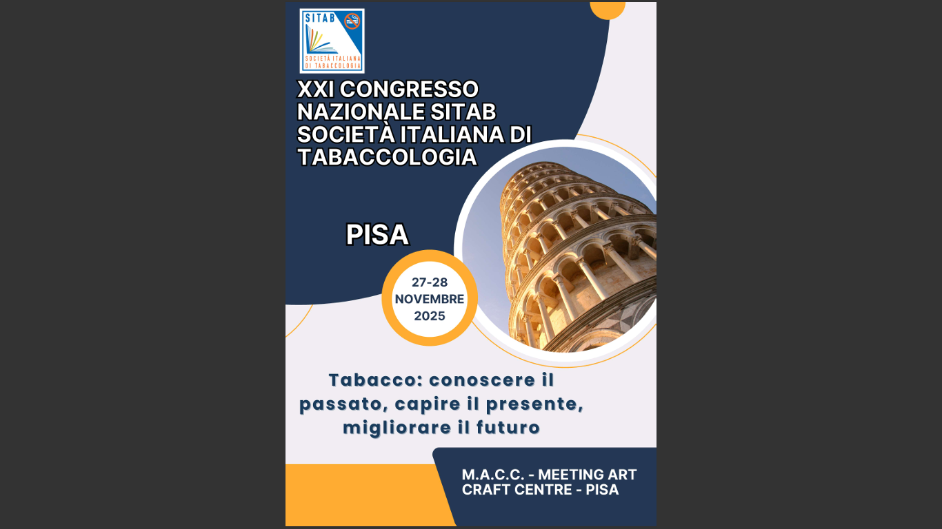 Locandina per XXI Congresso nazionale SITAB Società Italiana di Tabaccologia
