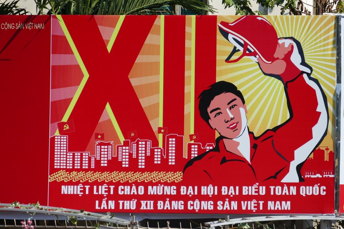 "A warm welcome to the 12th National Congress of the Communist Party of Viet Nam."