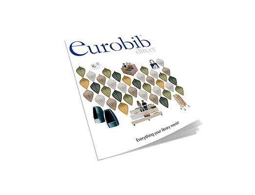 en katalog med bibliotekmateriell og -møbler