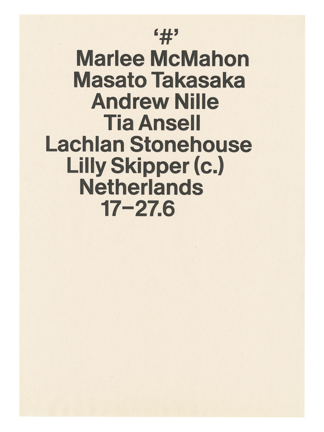 Netherlands Group Show 