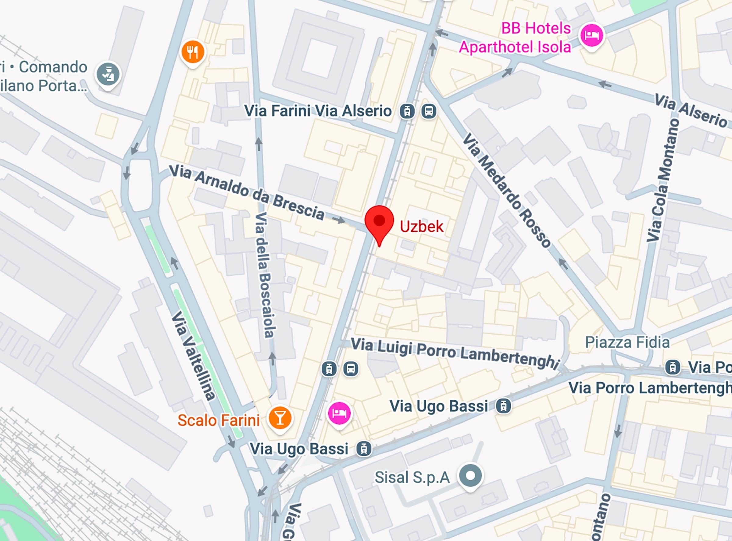 Mappa del ristorante