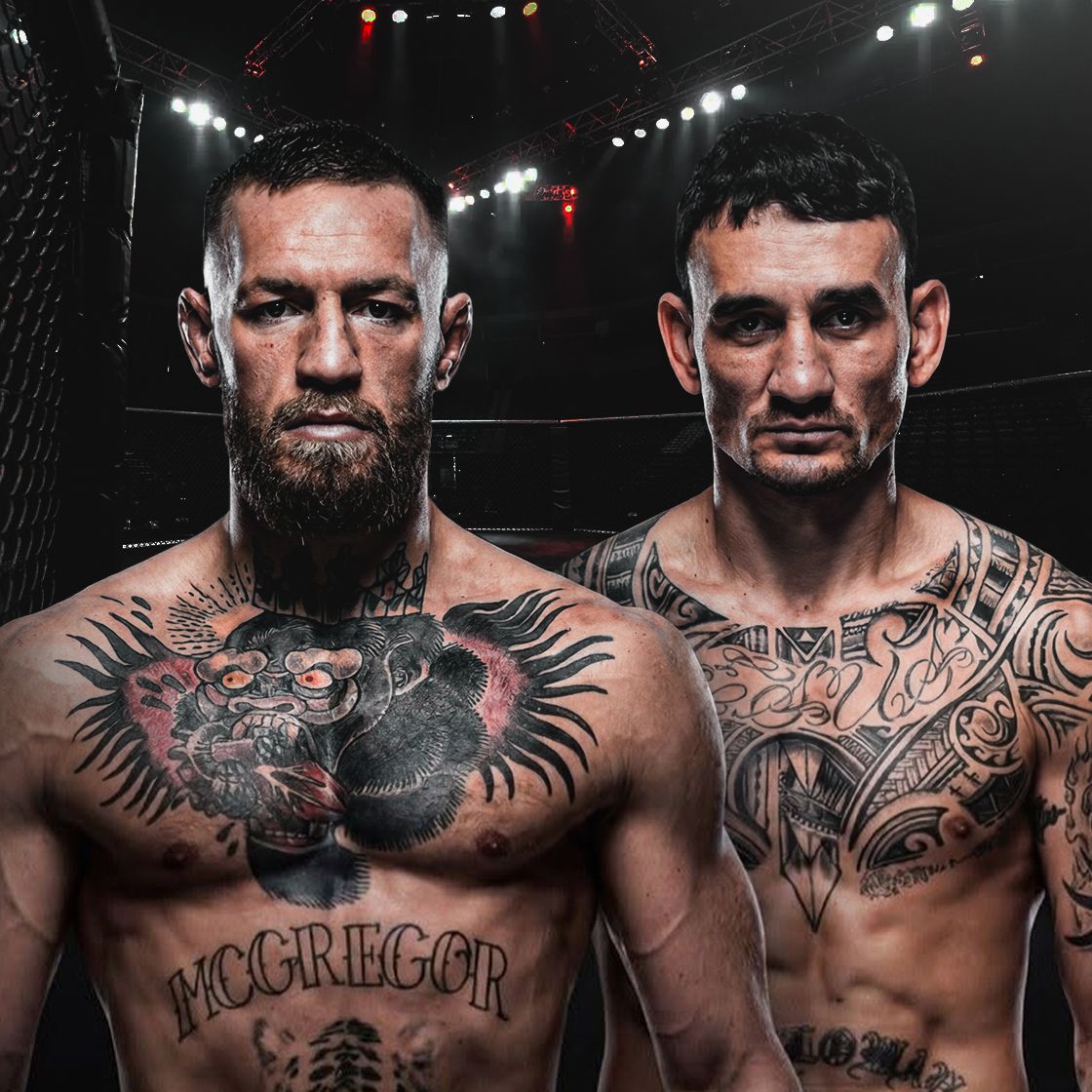 Conor McGregor and Max Holloway face off ahead of UFC 329