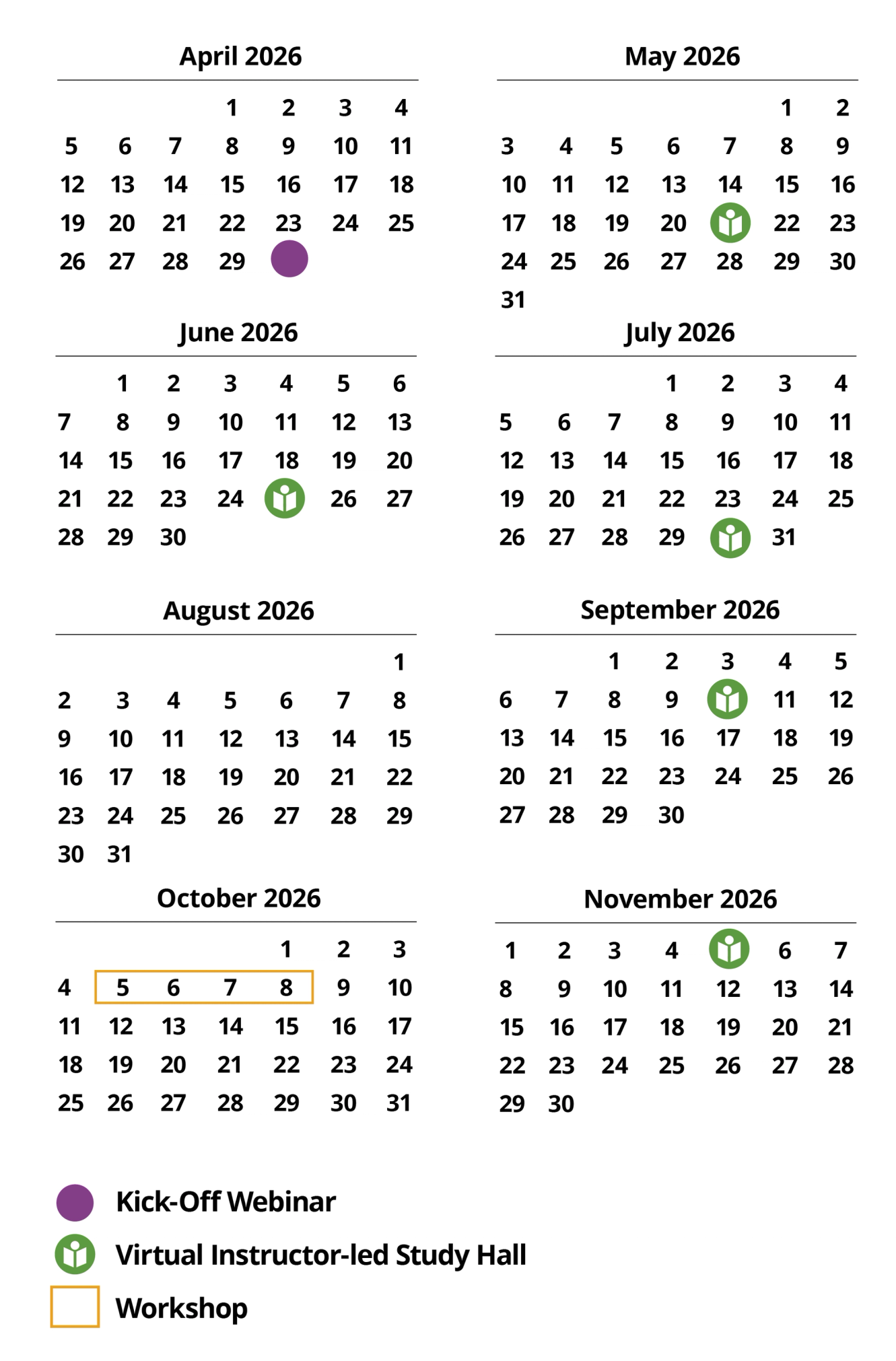 Blended Black Belt Program Schedule