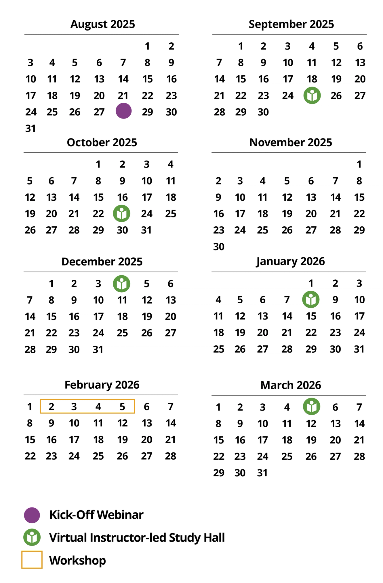 Blended Black Belt Program Schedule