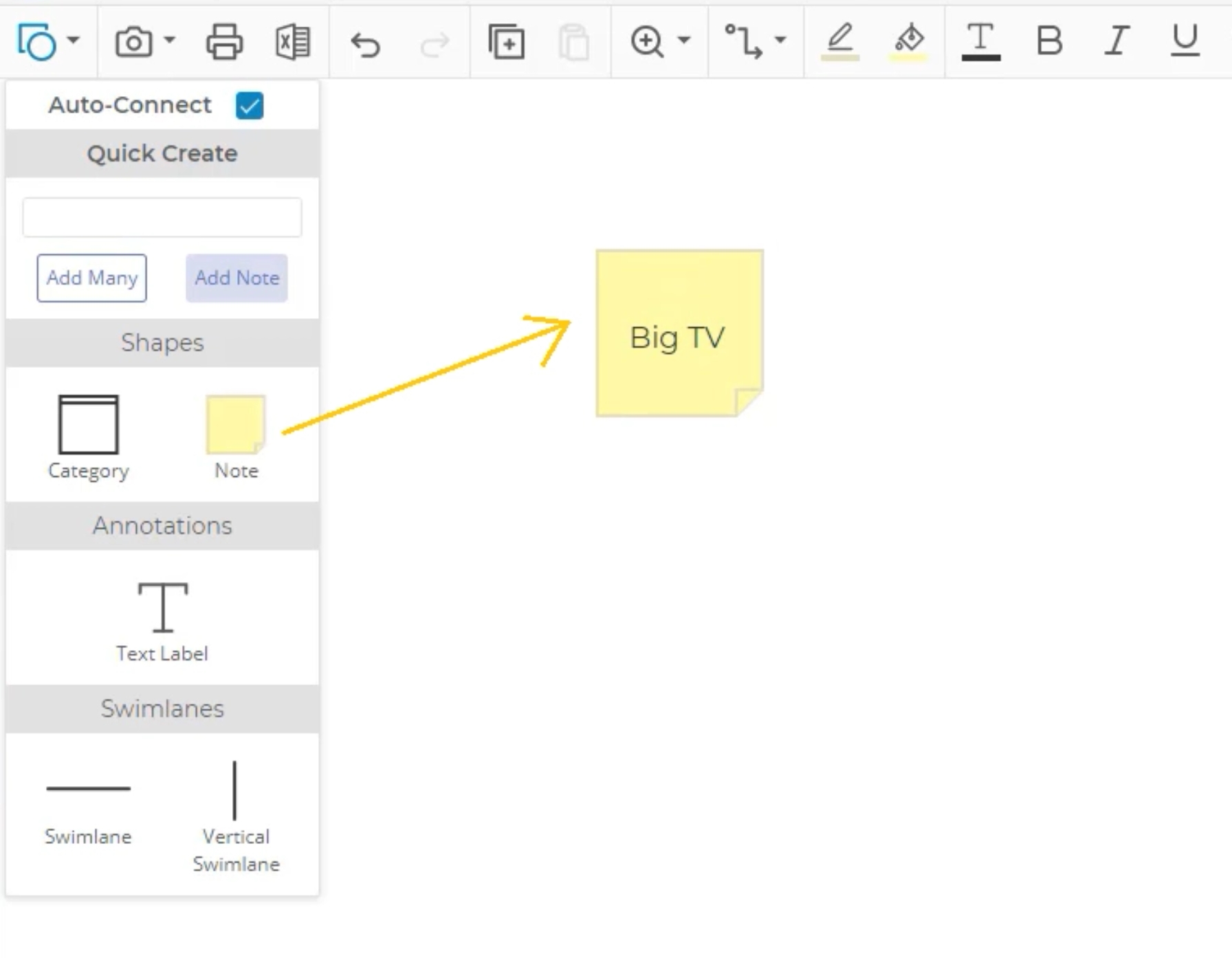 "Drag note" feature of EngineRoom infinity diagram.