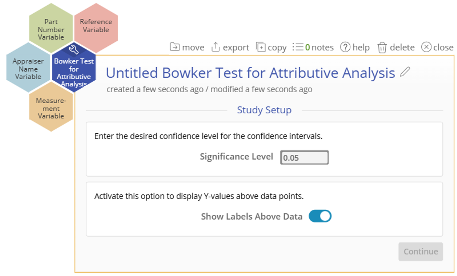 Bowker Test for Attributive Analysis Start