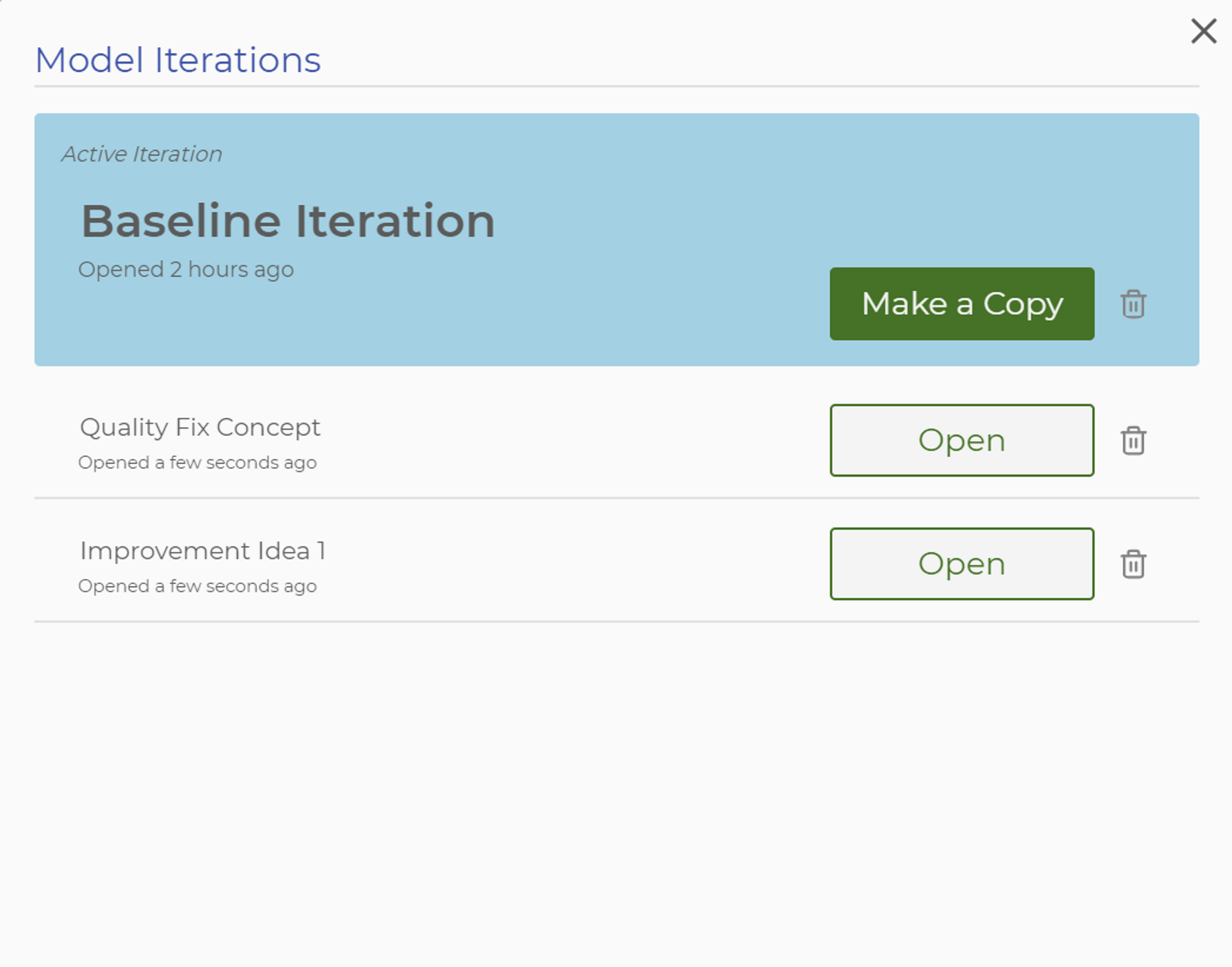 Model Iterations Window