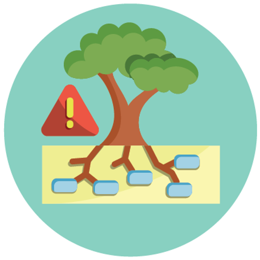 Icon of a tree and chart representing Root Cause Analysis
