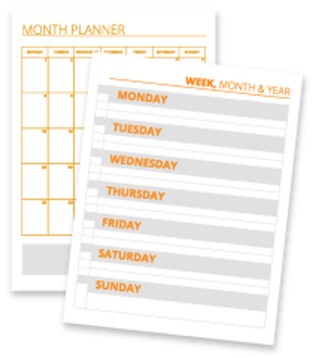 A weekly schedule